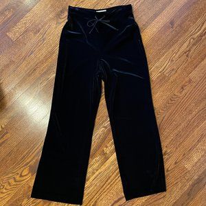 LAST CHANCE: Worthington Stretch Black Velour Drawstring Wide Leg Pants - Size 4